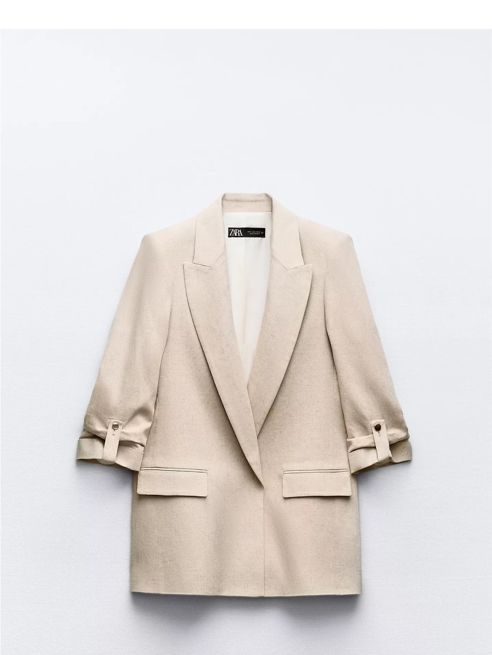 Zara Beige Women's Tailored Blazer Jacket